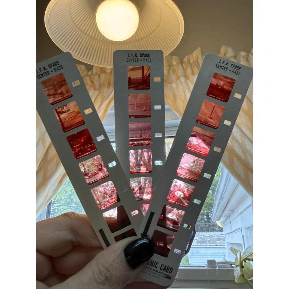 Vintage J.F.K. Space Center H435, H436 & H437 Retro Scenic Card Slide Strips
